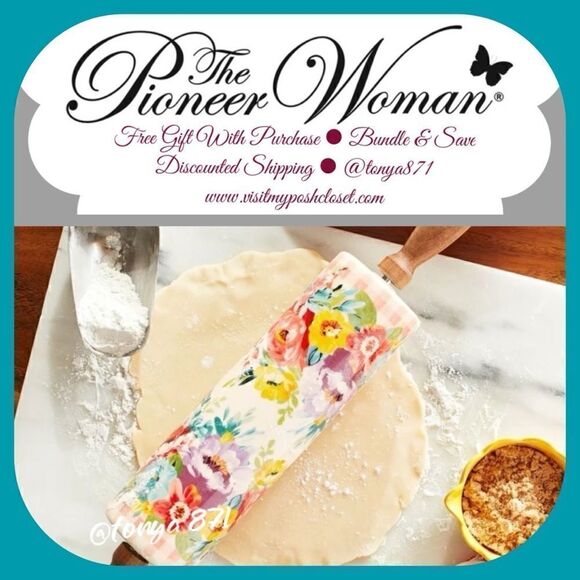 🦋 New Pioneer Woman Sweet Romance Rolling Pin - Picture 1 of 6